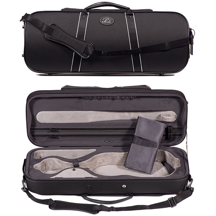 Pedi 16.5" Oblong Viola Case with Gray interior