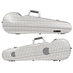 Bam Cabourg Hightech Contoured Violin Case, Silver Exterior with Grey Seal