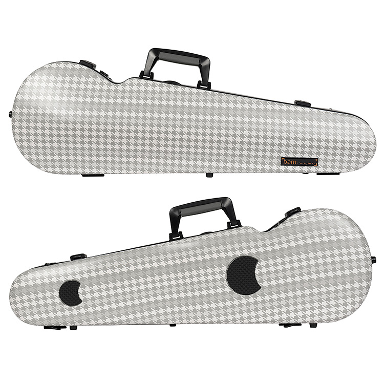 Bam Cabourg Hightech Contoured Violin Case, Grey Exterior with Black Seal