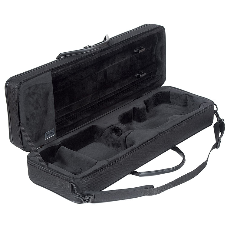 Pro Tec MX144 Violin Case - 4/4 Size Black Oblong Case With Backpack Straps & Plush Interior
