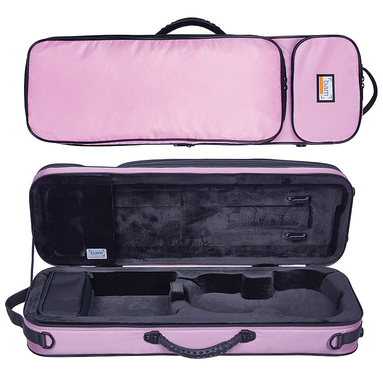 Bam Youngster 3/4-1/2 Oblong Violin Case, Light Pink/Black