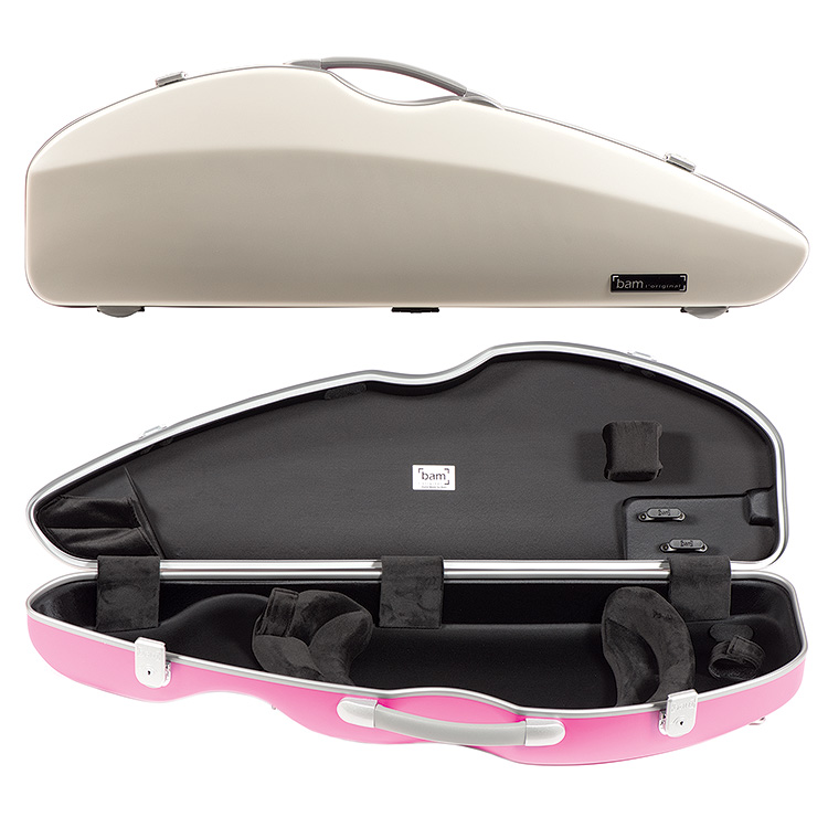 Bam Bonbon Hightech Violin Case, White/Violet