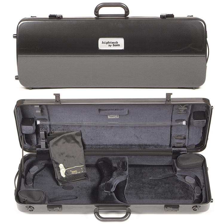 Bam Hightech 2005XLC Black Carbon 4/4 Double Violin Case