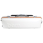 Bam Graffiti Hightech Oblong Violin Case, White Exterior with Orange Seal