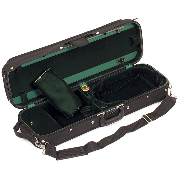 Bobelock 1002 Suspended Oblong 4/4 Violin Case with Green Velvet Interior Johnson String