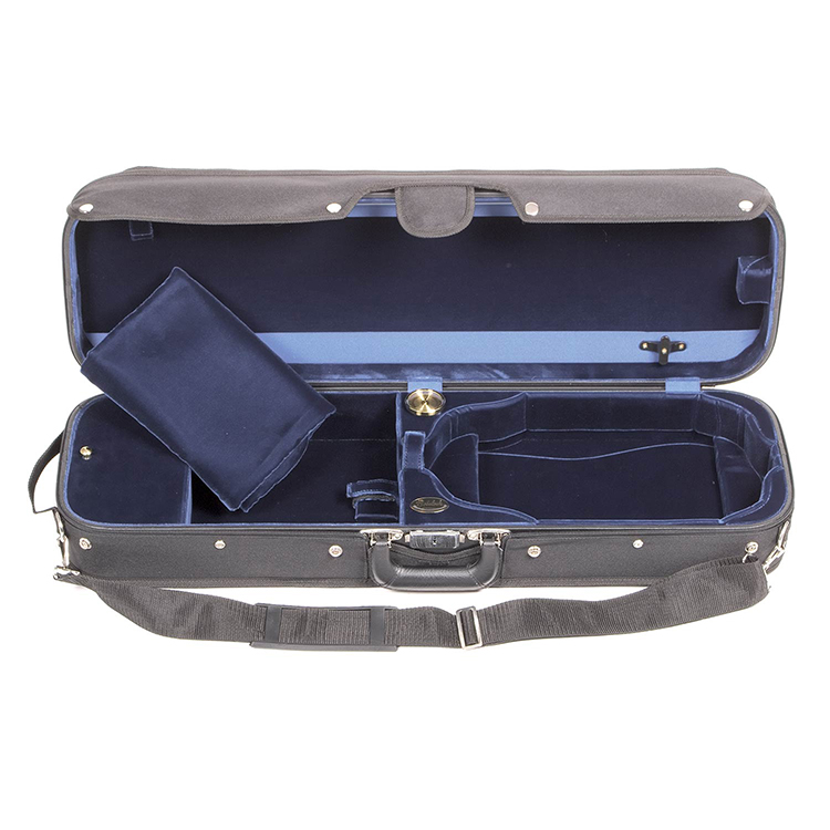Bobelock 1002 Suspended Oblong 4/4 Violin Case with Blue Velvet Interior