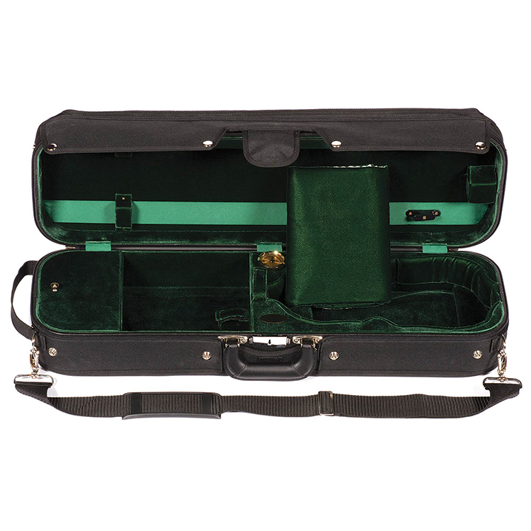 Bobelock 1002 Suspended Oblong 1/2 Violin Case with Green Velvet Interior