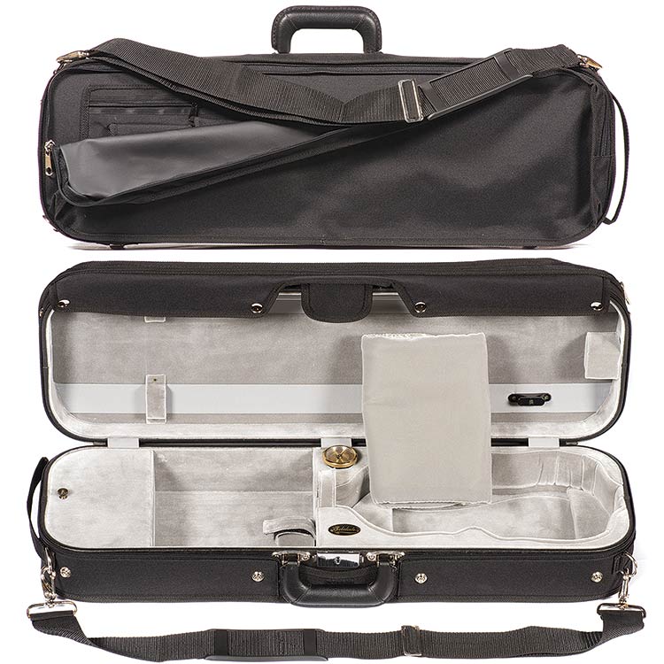 Bobelock 1002 Suspended Oblong 1/2 Violin Case with Silver Velvet Interior