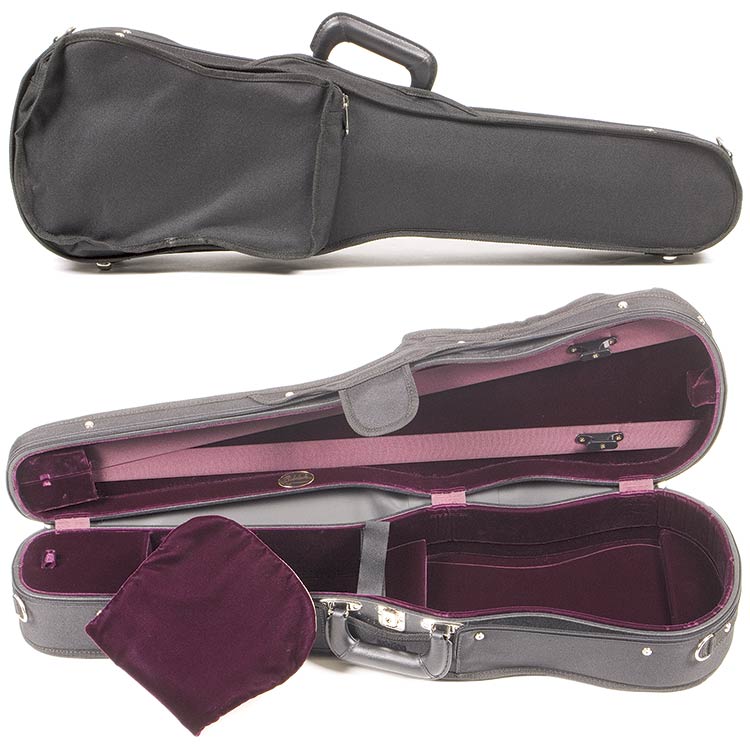 Bobelock 1007 Suspended Student Shaped 4/4 Violin Case with Wine Velvet Interior