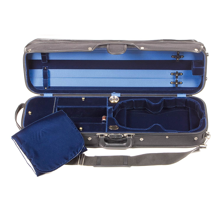 Bobelock 1017 Hill Style Oblong 4/4 Violin Case with Blue Velvet Interior