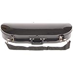 Bobelock 1047 Black Fiberglass Half Moon 4/4 Violin Case, Wine Velvet Interior