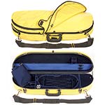 Bobelock 1047 Yellow Fiberglass Half Moon 4/4 Violin Case, Blue Velvet Interior