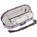 Bobelock 1047 Purple Fiberglass Half Moon 4/4 Violin Case, Silver Velvet Interior