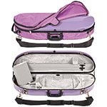 Bobelock 1047 Purple Fiberglass Half Moon 4/4 Violin Case, Silver Velvet Interior