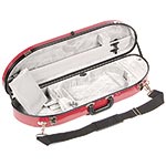 Bobelock 1047 Red Fiberglass Half Moon 4/4 Violin Case, Silver Velvet Interior