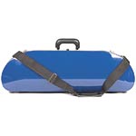Bobelock 1047 Blue Fiberglass Half Moon 4/4 Violin Case, Silver Velvet Interior