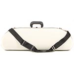 Bobelock 1047 Ivory Fiberglass Half Moon 4/4 Violin Case, Blue Velvet Interior