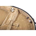 Bobelock 1047 Green Puffy Half Moon 4/4 Violin Case with Tan Velour Interior