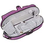 Bobelock 1047 Purple Puffy Half Moon 4/4 Violin Case with Gray Velour Interior