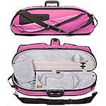 Bobelock 1047 Purple Puffy Half Moon 4/4 Violin Case with Gray Velour Interior