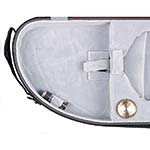 Bobelock 1047 Red Puffy Half Moon 4/4 Violin Case with Gray Velour Interior