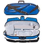 Bobelock 1047 Blue Puffy Half Moon 4/4 Violin Case with Gray Velour Interior