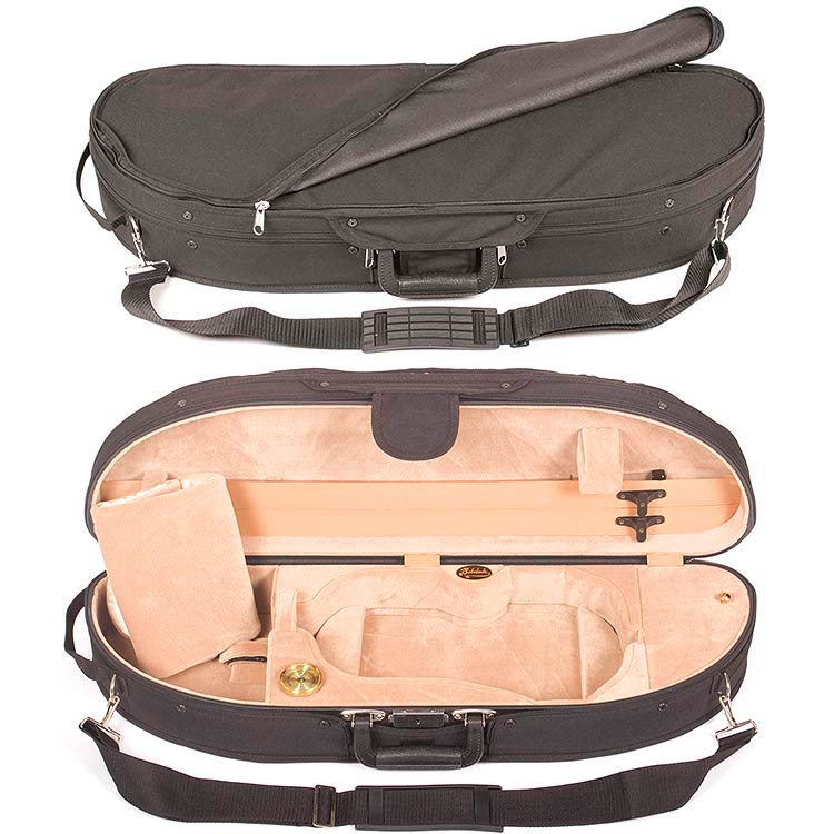 Bobelock 1047 Half Moon 4/4 Violin Case with Tan Velour Interior