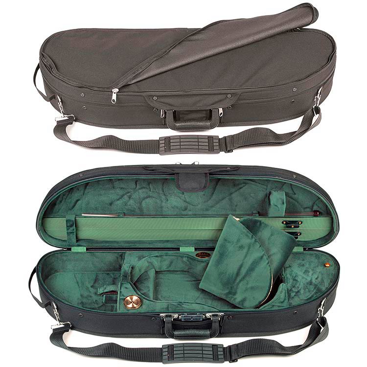 Bobelock 1047 Half Moon 1/2 Violin Case with Green Velour Interior
