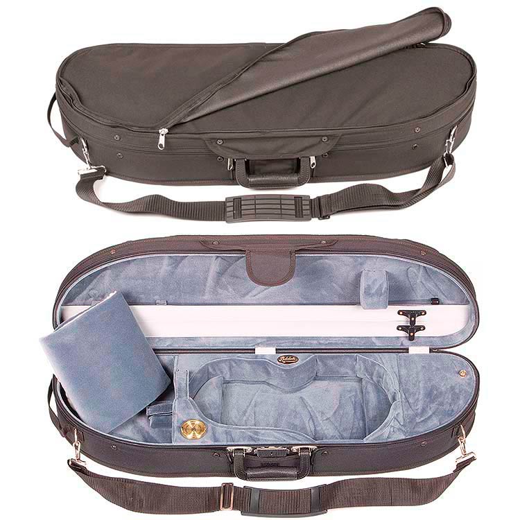 Bobelock 1047 Half Moon 1/2 Violin Case with Gray Velour Interior