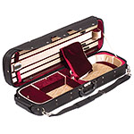 Carlisle 3500 Hill Style Oblong 4/4 Violin Case, Two Tone Tan/Red interior