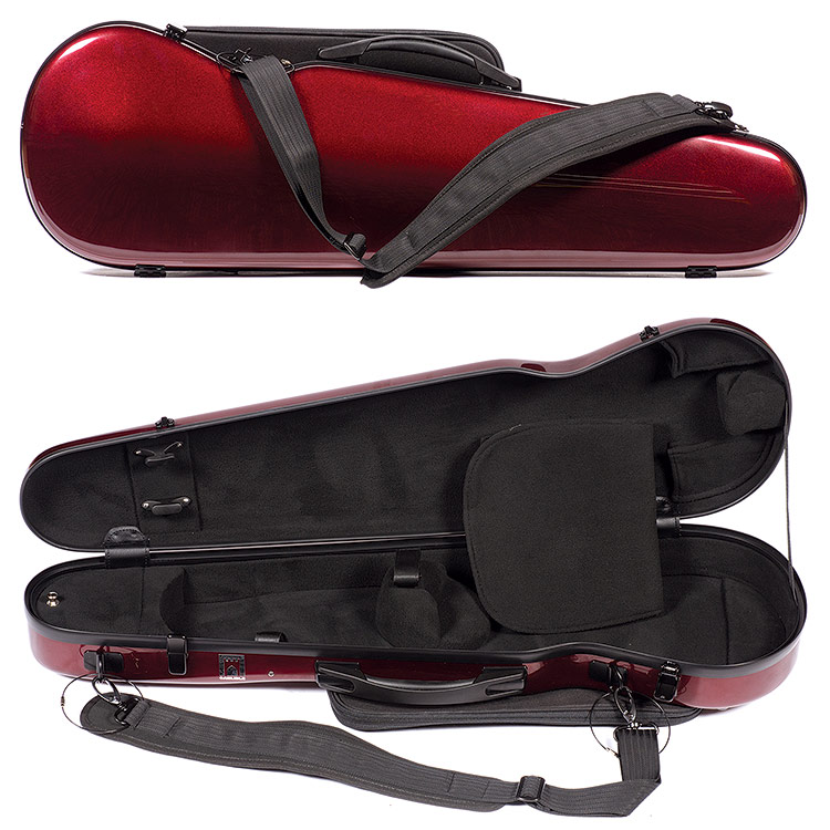 Carlisle Prestige 5251V Shaped 4/4 Violin Case, Ruby Red