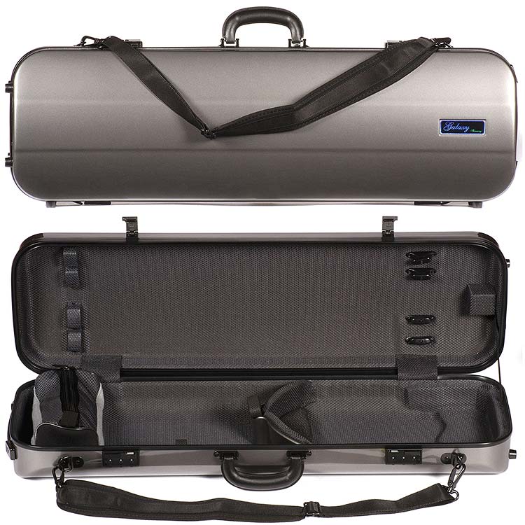Galaxy Zenith 500SL Oblong Violin Case, Gray/Gray