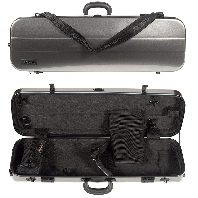 Galaxy Supernova Oblong Violin Case, Silver/Gray