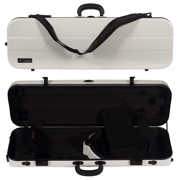 Galaxy Supernova Oblong Violin Case, White/Gray