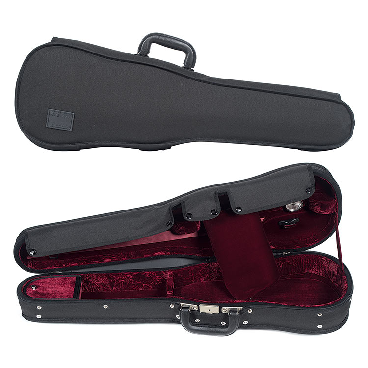 Gewa Maestro Violin Shaped Thermoplastic Case, Black/Red
