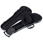Gewa Air 1.7 Shaped Gray Violin Case with subway handle, Black Interior