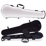 Gewa Air 1.7 Shaped White Violin Case with subway handle, Black Interior