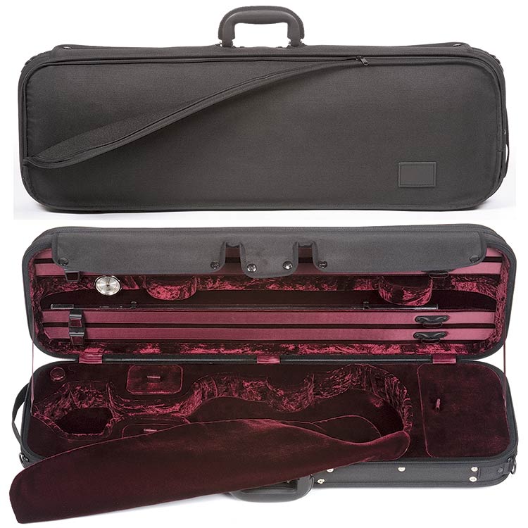 Gewa Maestro Oblong Violin Case, velvet (black/wine)