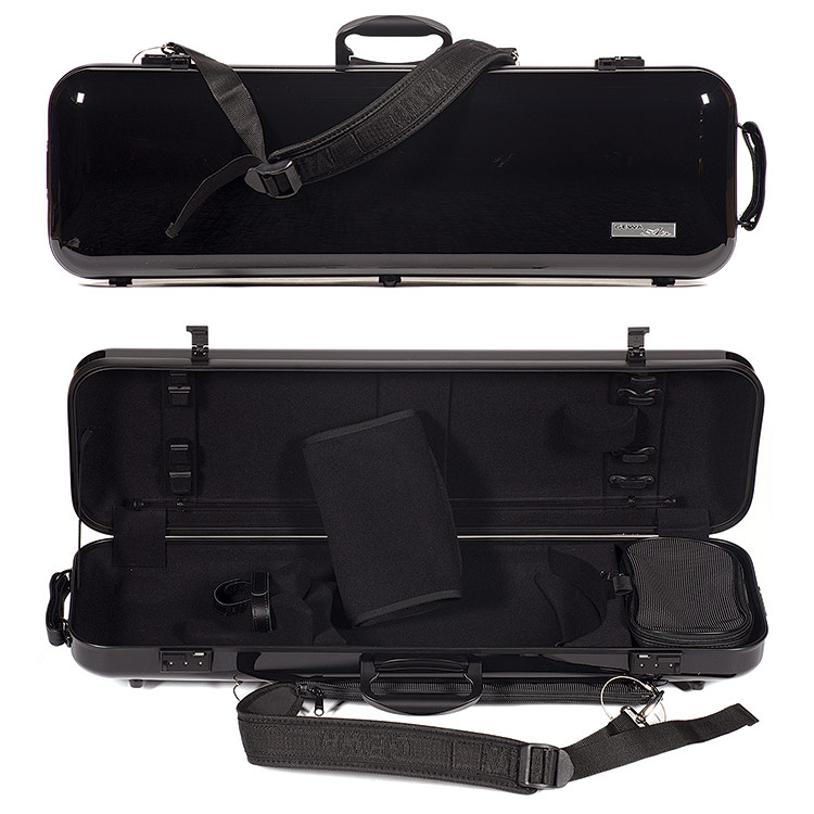 Gewa Air 2.1 Oblong Black Violin Case with subway handle, Black Interior