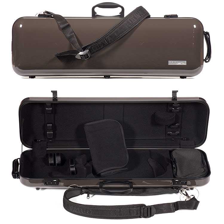 Gewa Air 2.1 Oblong Brown Violin Case with subway handle, Black Interior