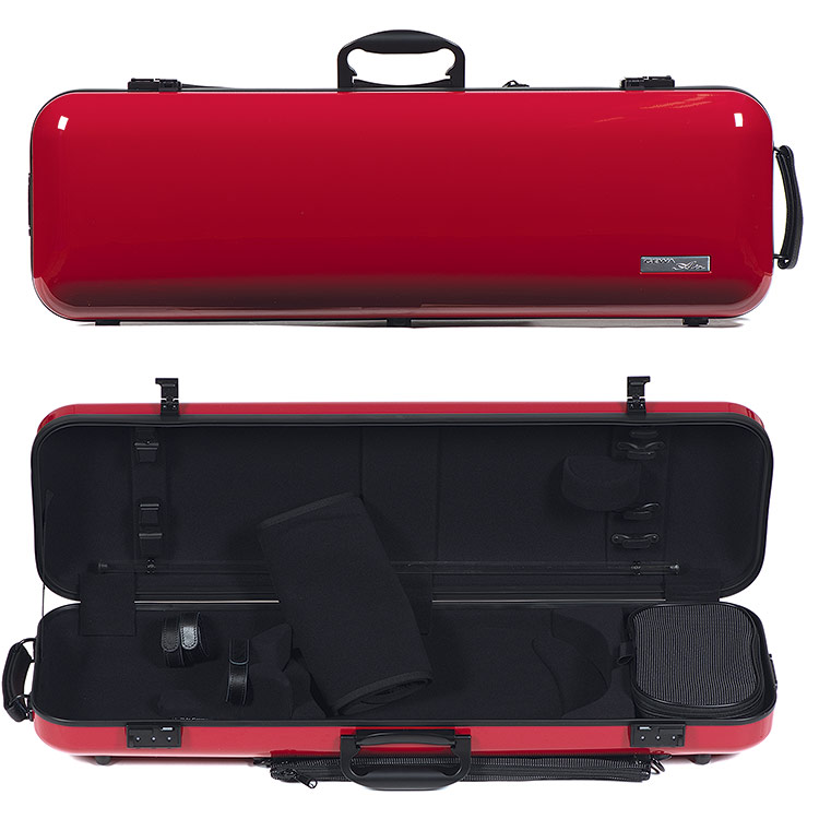 Gewa Air 2.1 Oblong Red Violin Case with subway handle, Black Interior
