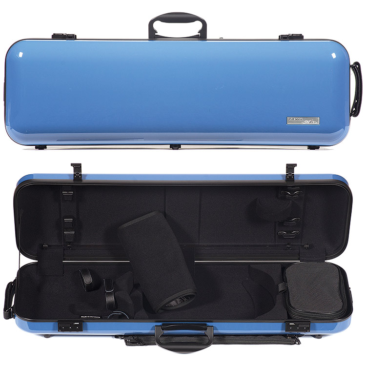 Gewa Air 2.1 Oblong Blue Violin Case with subway handle, Black Interior