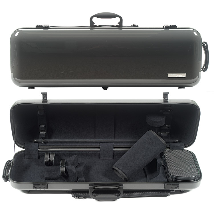 Gewa Air 2.1 Oblong Grey Violin Case w/subway handle, Black Interior