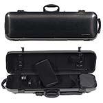 Gewa Idea 1.8 Oblong Violin Case with Subway Handle, Black Carbon Fiber Weave exterior with Black Interior