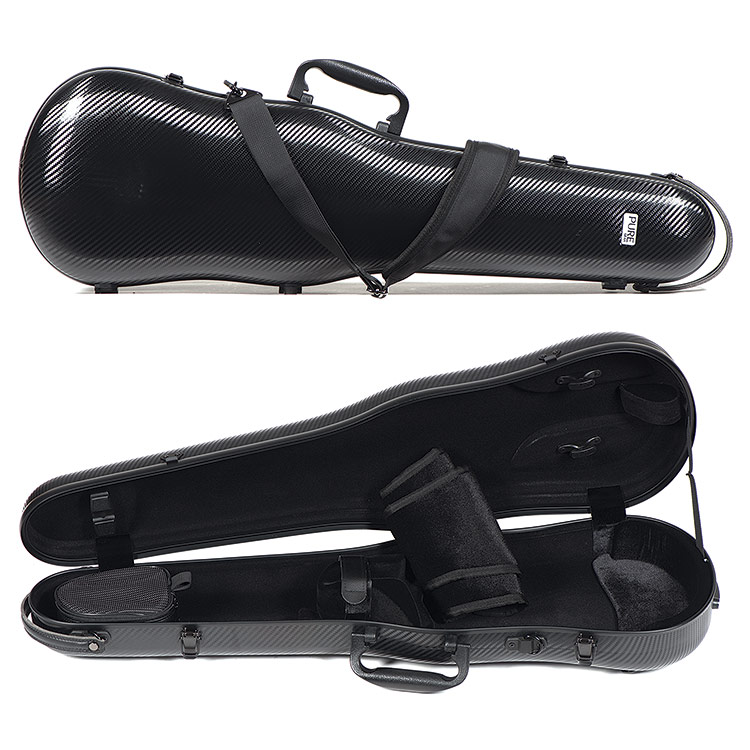 Gewa Pure 1.8 Shaped Black 4/4-3/4 Violin Case with Black Interior