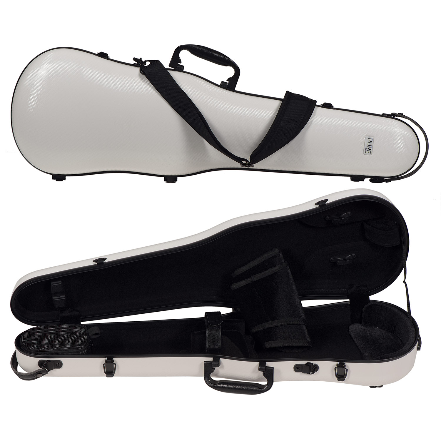 thumbnail image 2 of WUQIMUSC Violin Case 4/4 Full Size Hard Shell Waterproof Violin Box Surface Texture Design Travel Case (#White 2 of 12