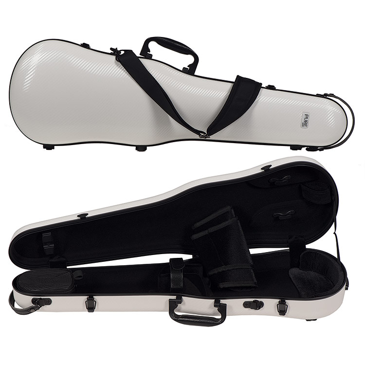 Gewa Pure 1.8 Shaped White 4/4-3/4 Violin Case with Black Interior