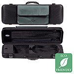 Jakob Winter Oblong 51025  Black Greenline 4/4-3/4 Violin Case with Petrol Music Pocket