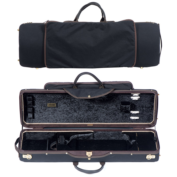 Musafia Lievissima Evolution Oblong Violin Case with music pocket, black/black
