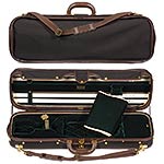 Musafia 3011 Luxury Classic Violin Case with Black exterior and Green interior